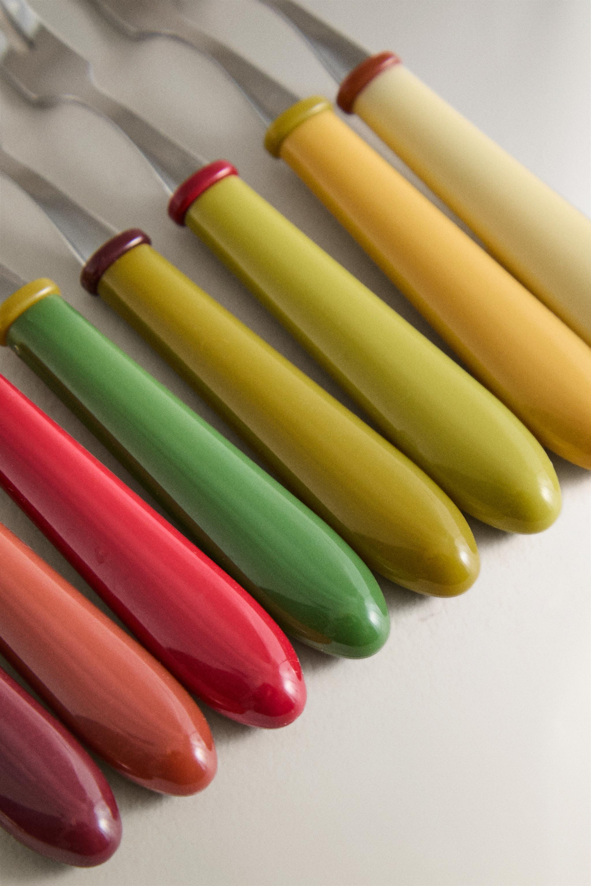 LOT DE MINI-FOURCHETTES EN RÉSINE COULEURS (LOT DE 8)